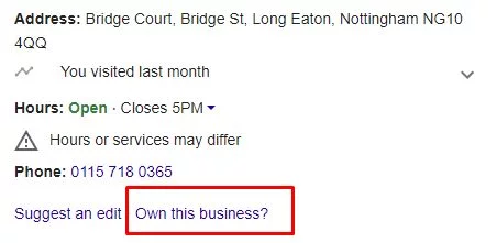 Claim Google My Business Listing