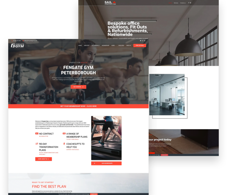 Gym and Construction Web Design Example