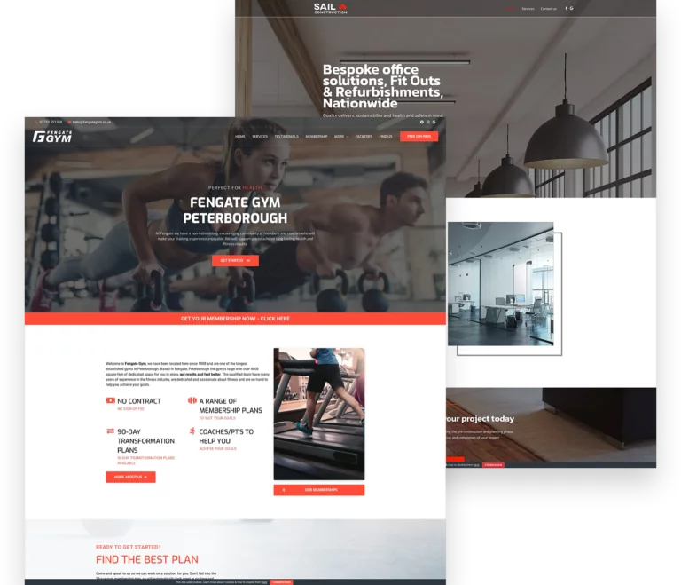 Gym and Construction Web Design Example