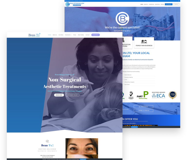 treatments and electrician web design example Treatments and Electrician Web Design Example