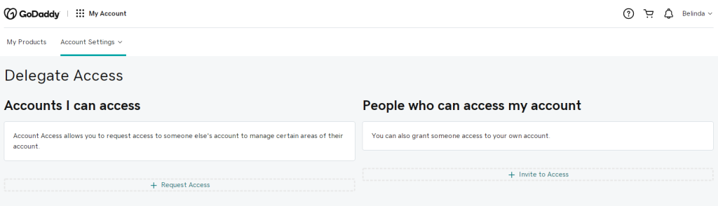 godaddy delegate access