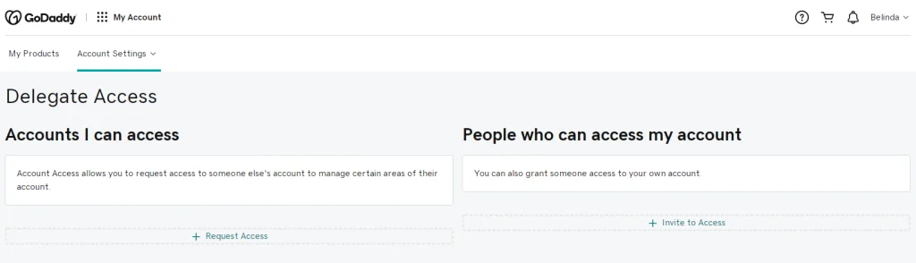 godaddy delegate access