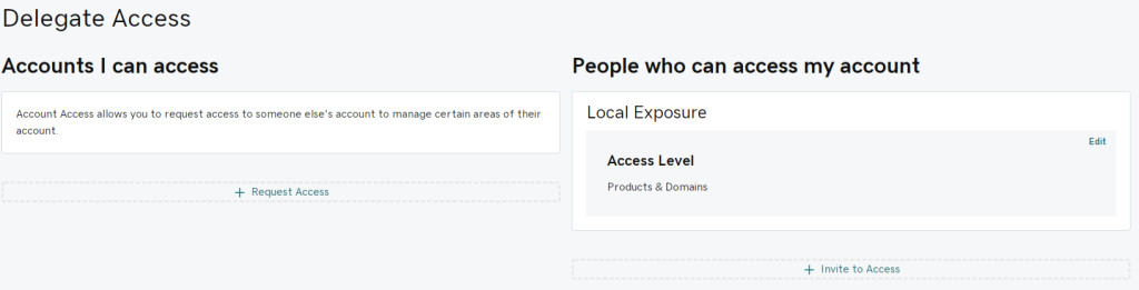 godaddy delegate access accepted