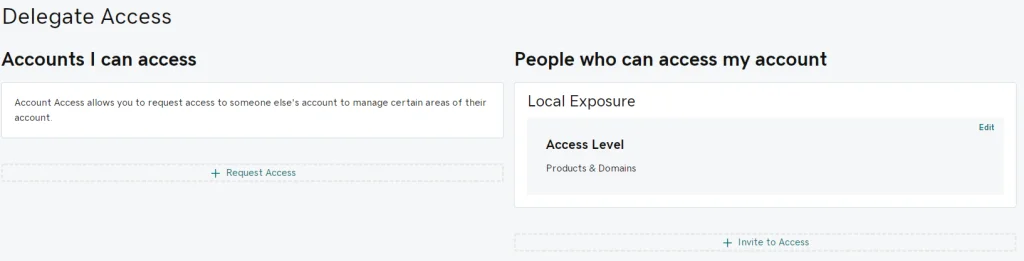 godaddy delegate access accepted