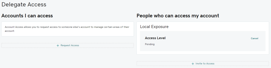 godaddy delegate access pending