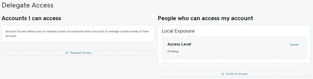 godaddy delegate access pending